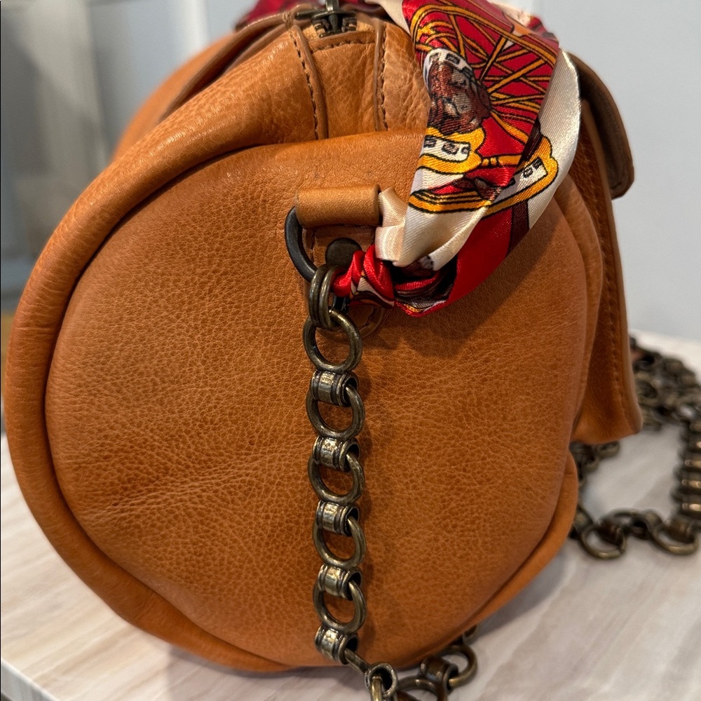 Free People Bag Dylan Brown Distressed Leather Duffle Crossbody - Picture 7 of 17